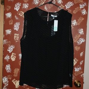 Black Swiss Dot Blouse